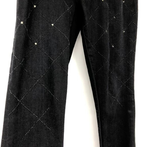 Brockenbow X Zadig & Voltaire Black Queen Mary studded Diamond jeans size 26 - Picture 9 of 16
